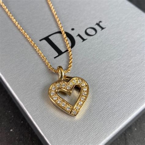 vintage christian dior heart necklace